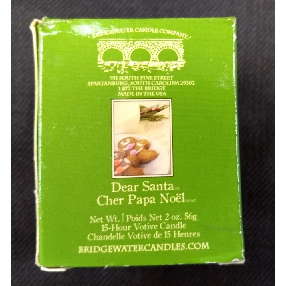 Bridgewater Candle Co Votive Candle Cubes Mistletoe & Santa 2oz Set/2 NOS‎ NEW